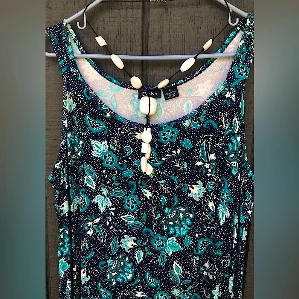 EVANS Teal Maxi Dress NWT 
Cruisewear 14